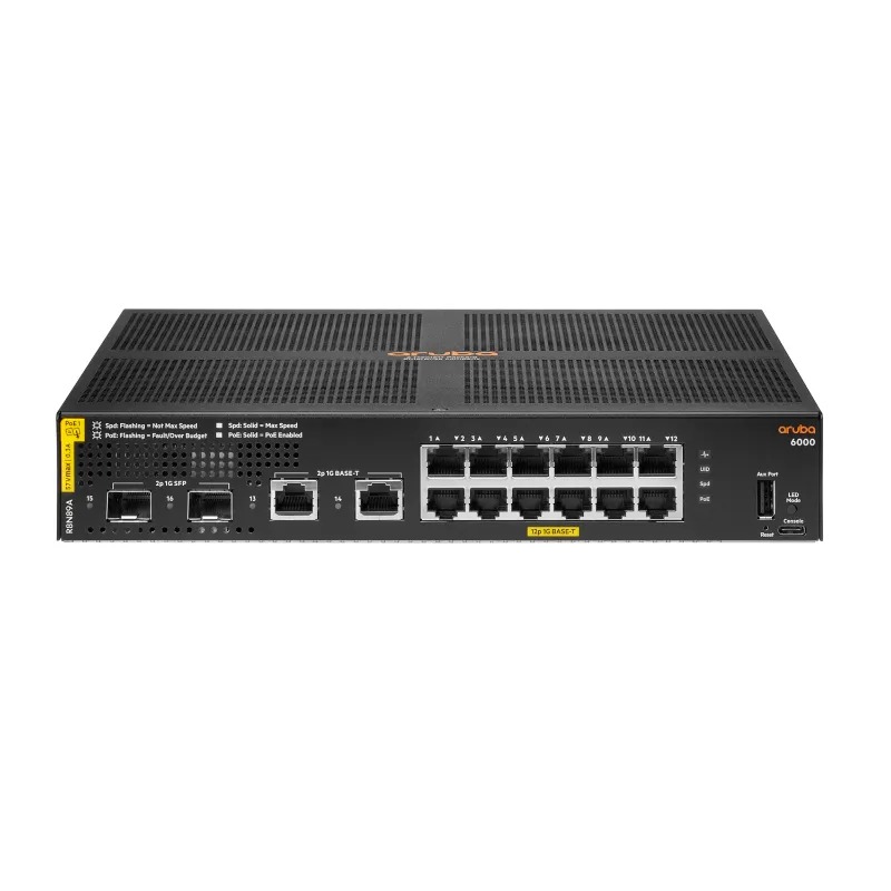 R8N89A - HPE Aruba CX 6000 12 x Ports PoE+ 1000Base-T GbE Switch